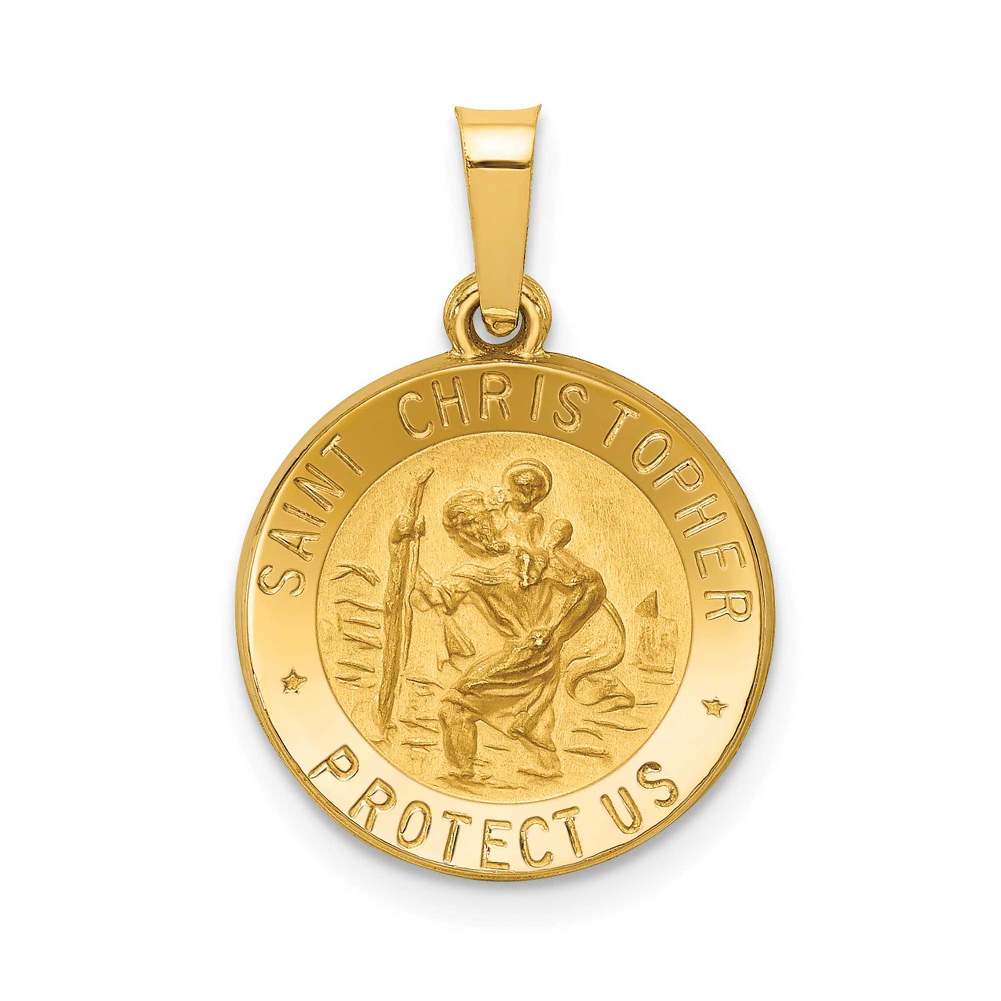 Yellow Gold Saint Christopher Medallion Pendant