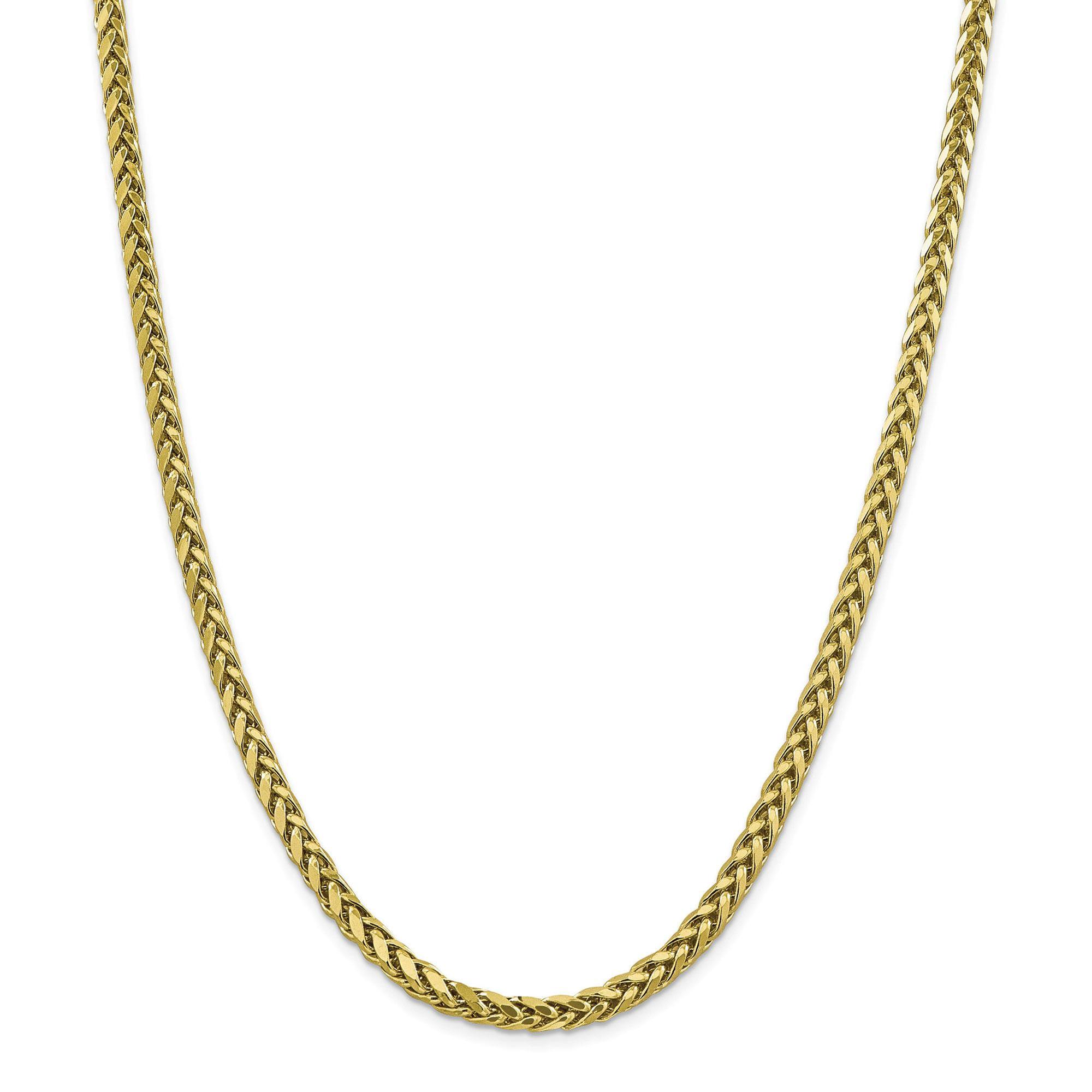 Men's Yellow Gold Wheat Chain Necklace 5mm, 22 Inches