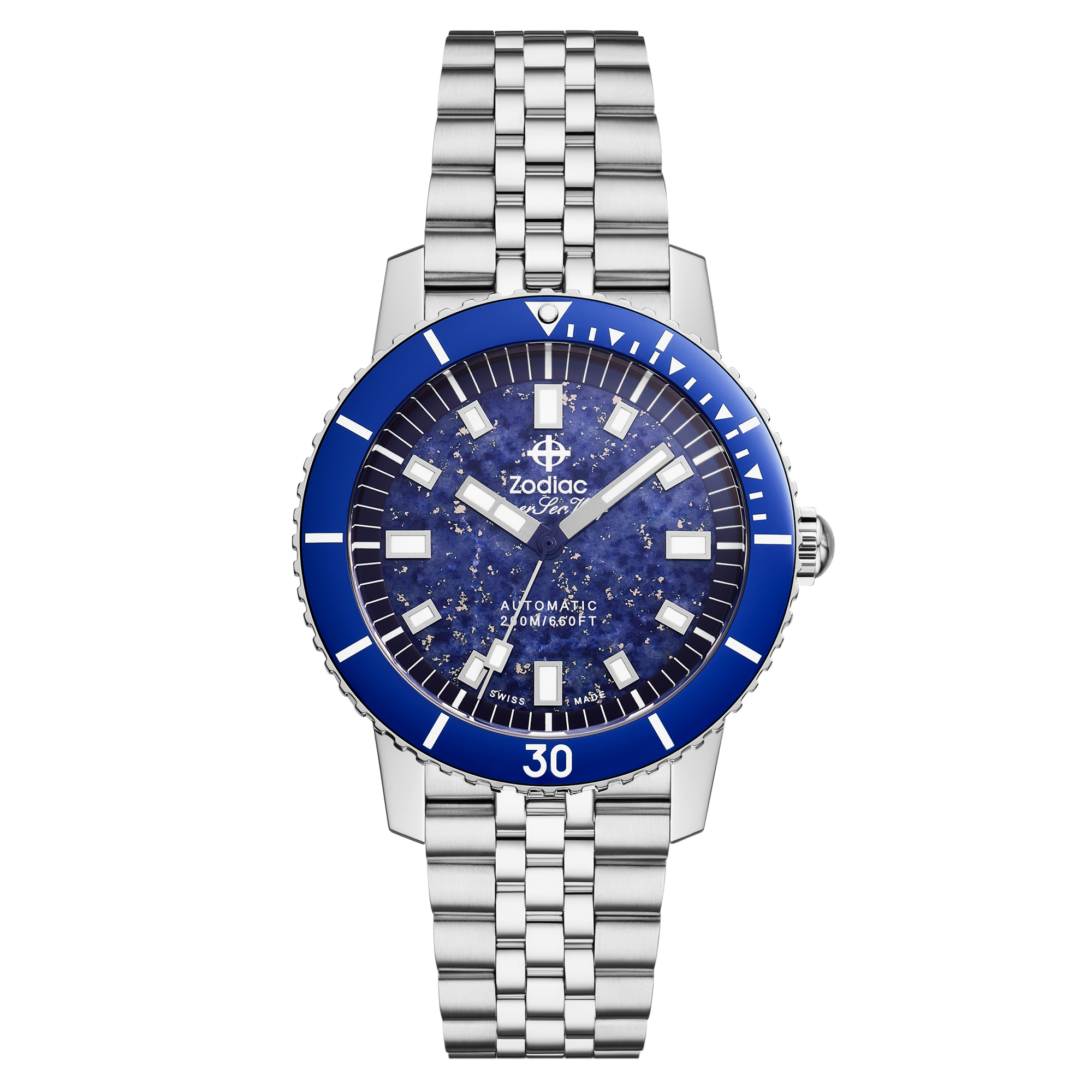 Zodiac Super Sea Wolf Compression Diver Blue Lapis Lazuli Dial Stainless Steel Watch 40mm - ZO9312 2095$