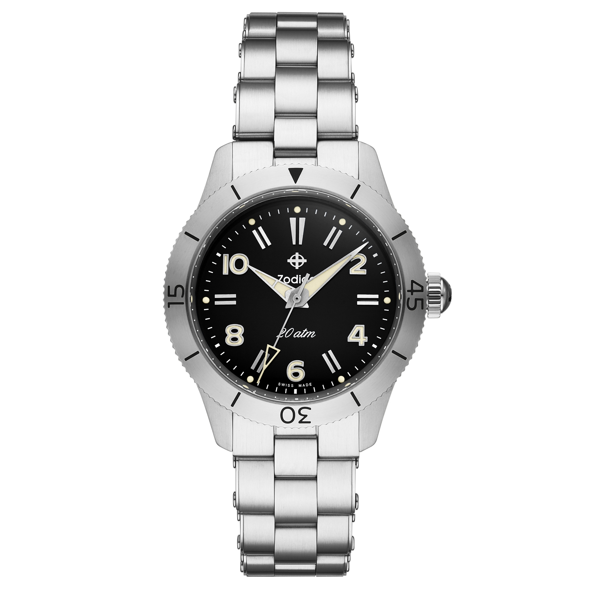 Zodiac Super Sea Wolf Ref 691 Mechanical Black Dial Stainless Steel Watch 36mm - ZO0001 1695$