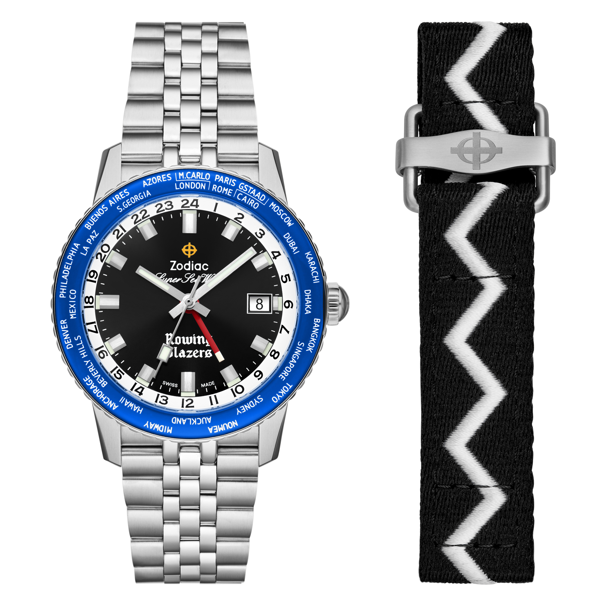 Zodiac X Rowing Blazers Super Sea Wolf GMT World Time Automatic Watch 40mm - ZO9414 2195$