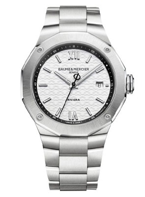 Shop Baume & Mercier All Watches Baume & Mercier watch with stainless steel bracelet with white dial
