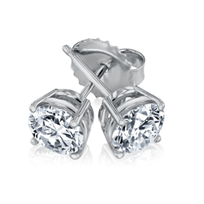1 1/2ctw Round Lab Grown Diamond Solitaire Earrings