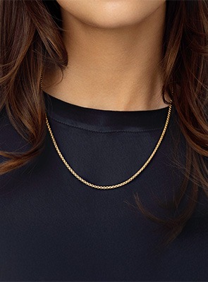 20 Inch Yellow Gold Round Box Chains