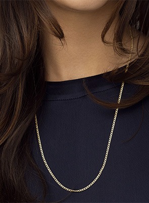 24 Inch Yellow Gold Curb Chains