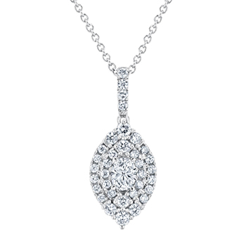 1/2ctw Marquise Diamond Composite White Gold Pendant Necklace