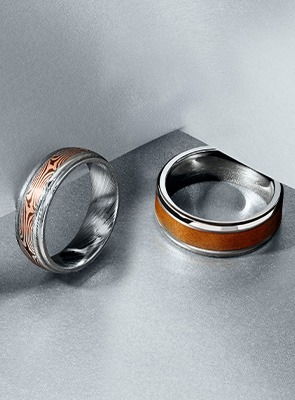 Shop Men's Two-Tone Wedding Bands Men's two-tone engagement and wedding bands in gold and silver | REEDS Jewelers