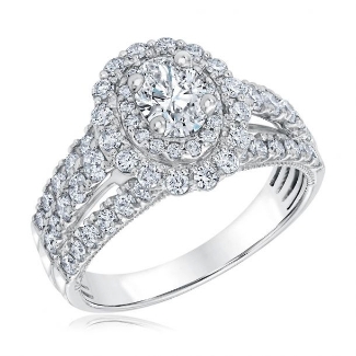 Ellaura Couture Oval Diamond Engagement Ring 1 5/8ctw
