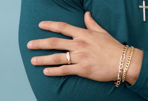 Men Wearing Engagement Rings Close-up of a man's hand wearing a ring | men's engagement ring worn on ring finger