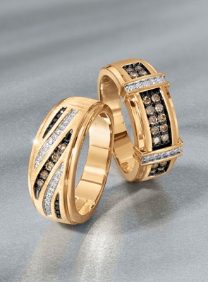 Shop Men's Gemstone Wedding Bands Men's gemstone wedding bands with yellow gold settings | REEDS Jewelers