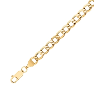 Men's Yellow Gold Curb Chain Bracelet, 6.5mm