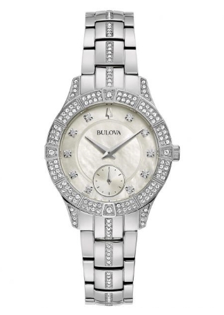 Ladies' Bulova Phantom Crystal Silver-Tone Bracelet Watch 96L291