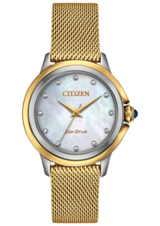 Ladies' Citizen Eco-Drive Ceci Diamond Yellow Gold-Tone Watch EM0794-54D
