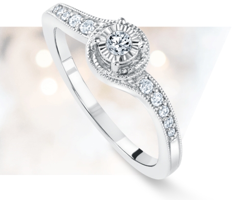 REEDS Exclusive Love's Path Sterling Silver Diamond Ring 1/6ctw