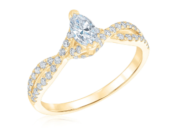 Ellaura Glow Marquise Diamond Twist Band Engagement Ring 3/4ctw