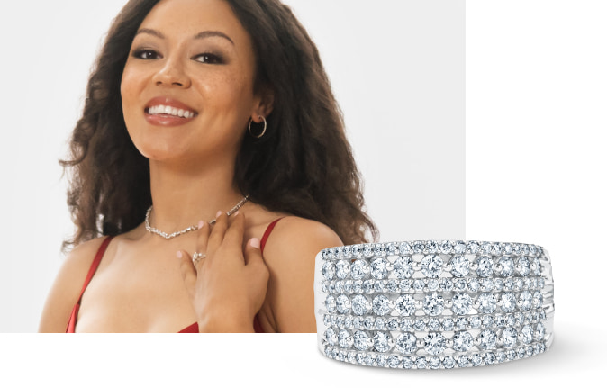 Ellaura Embrace Round Diamond Multi-Row Anniversary Ring 1ctw