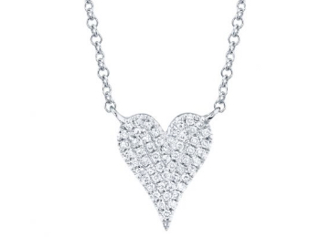 Shy Creation Diamond Pavé Heart Necklace 1/10ctw