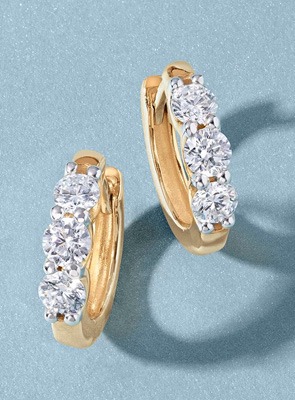 REEDS ECONIC Yellow Gold Lab Grown Diamond Huggie Earrings