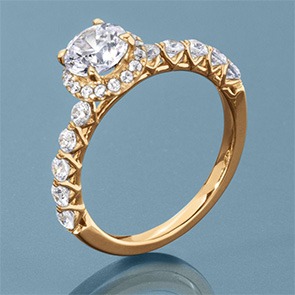 Yellow gold diamond engagement ring from the Roberta Z bridal collection
