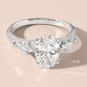 Vintage-inspired oval diamond engagement ring from the Downton Abbey collection