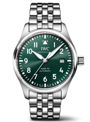 IWC Schaffhausen automatic watch with green dial and stainless steel strap from the IWC Schaffhausen watch collection