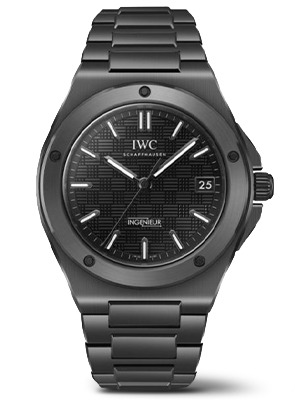 IWC Schaffhausen Ingenieur automatic watch with stainless steel bracelet and black dial