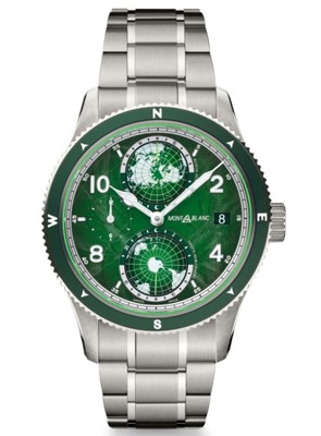 Montblanc Star Legacy Collection Montblanc Star Legacy watch with green dial and stainless steel strap