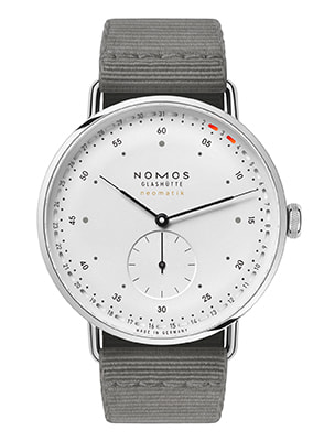 Shop NOMOS Glashütte Metro Collection NOMOS Glashütte Metro Neomatik 41 update White Dial grey leather strap