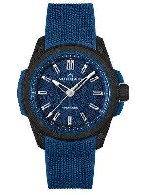 Shop NORQAIN Independence Collection NORQAIN Independence blue chronograph watch with rubber strap