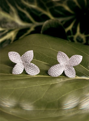 Pasquale Bruni designer earrings with floral motifs