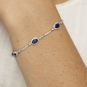 Roberta Z Bracelets Collection Roberta Z sapphire and diamond tennis bracelet in white gold