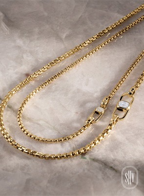 Shy Creation Men's Gold Chains Shy Creation men's gold chain necklaces with modern link designs