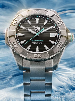 TAG Heuer AQUARACER Professional 200 Solargraph Quartz Black Dial Titanium Watch 40mm