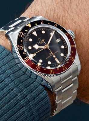 TUDOR Black Bay 58 GMT Black and Burgundy Stainless Steel Watch TUDOR Black Bay 58 GMT Black and Burgundy Stainless Steel Watch