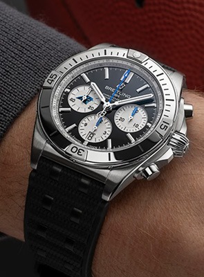 Breitling Chronomat B01 42 NFL Carolina Panthers Edition Stainless Steel Watch Breitling Chronomat B01 42 NFL Carolina Panthers Edition Stainless Steel Watch 42mm