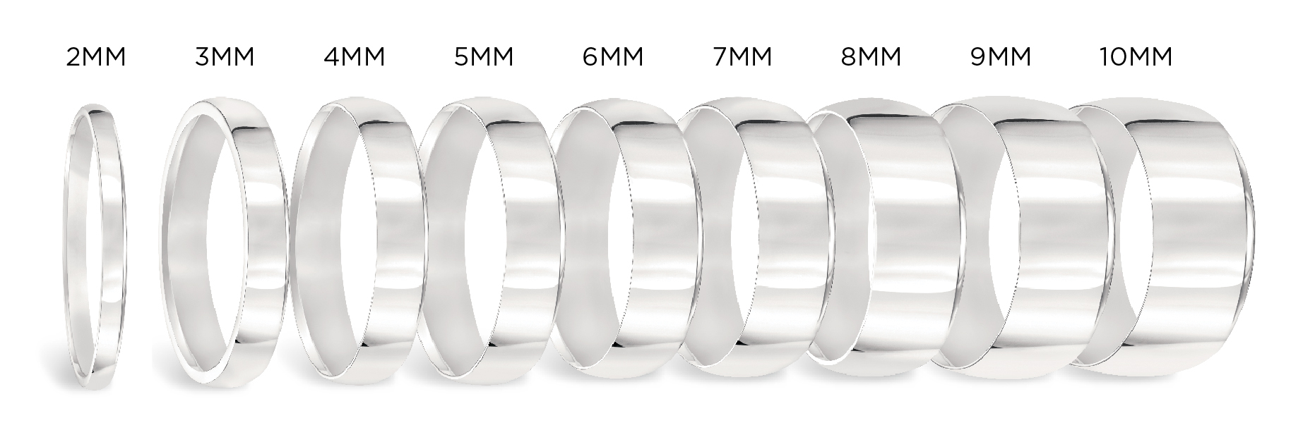 Wedding Band Millimeter Width Comparison