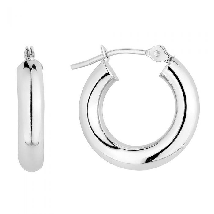 White Gold Hoop Earrings