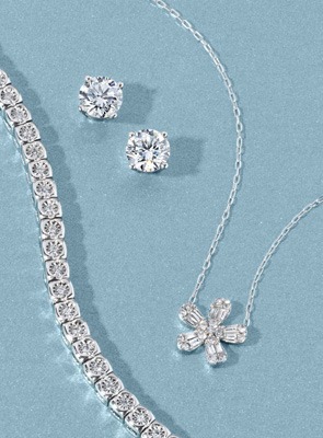 White gold diamond necklace and matching drop earrings set &ndash; classic Mother&rsquo;s Day jewelry gift
