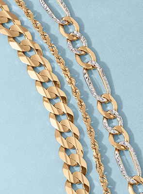 alt= Yellow Gold Chain Necklaces