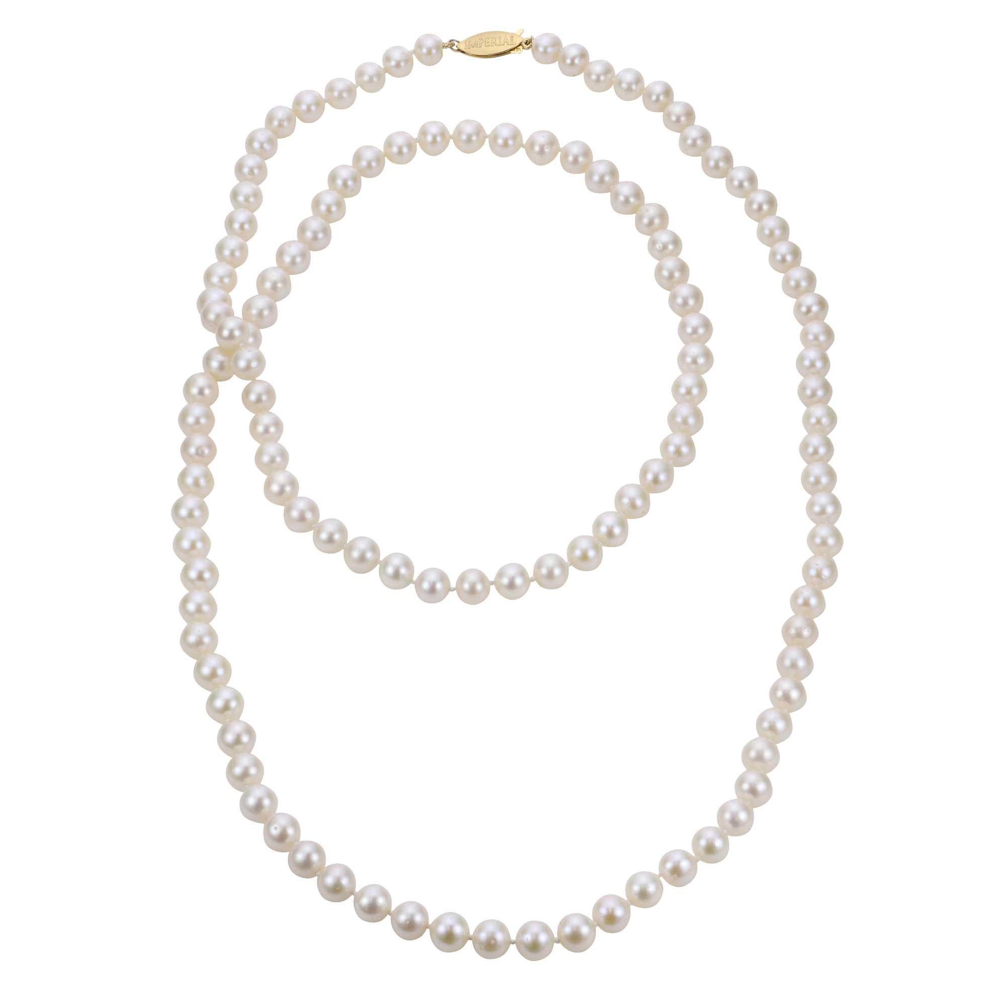 Single Strand White Freshwater Pearl Necklace 6mm 20 