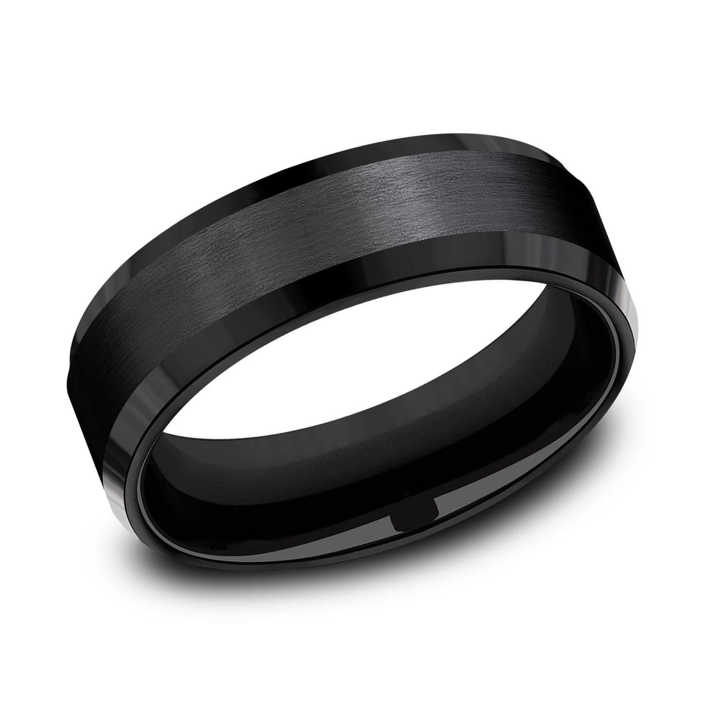 Details about   Triton 8mm Black Tungsten with Center Stripe Comfort Band Ring