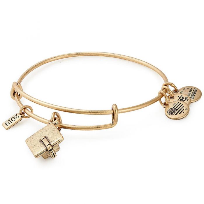 Alex and Ani 2019 Graduation Cap Charm Bangle Bracelet Rafaelian Gold Finish REEDS Jewelers