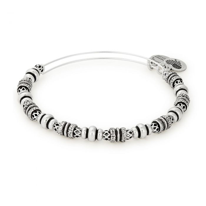 Alex and Ani Spellbound Beaded Bangle Bracelet Rafaelian Silver Finish REEDS Jewelers