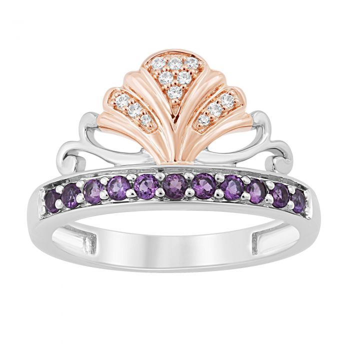 Enchanted Disney Fine Jewelry Ariel S Diamond And Amethyst Shell