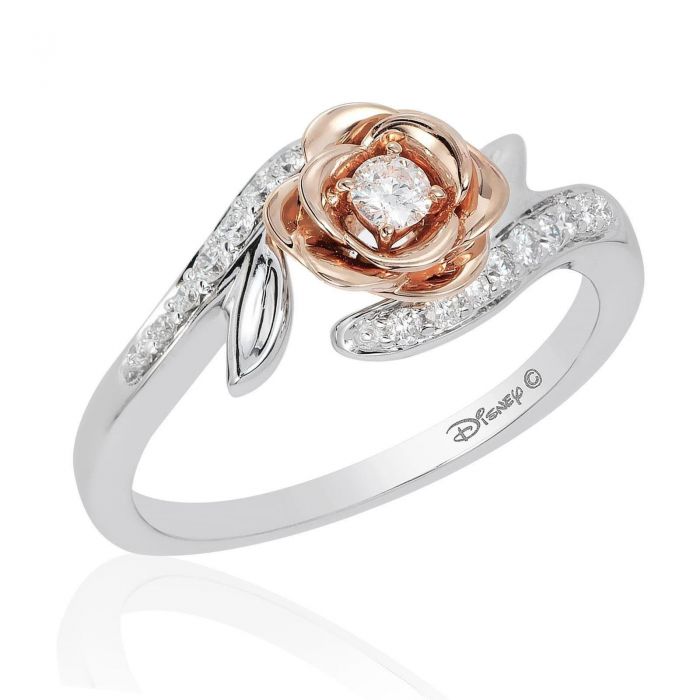 Enchanted Disney Fine Jewelry Belle S Rose Diamond Fashion Ring 1