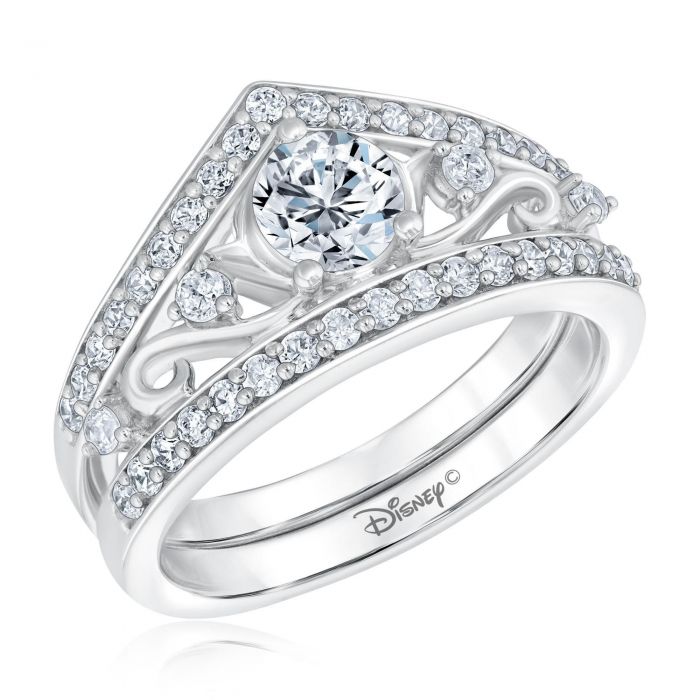 Enchanted Disney Fine Jewelry Princess Round Diamond Engagement and