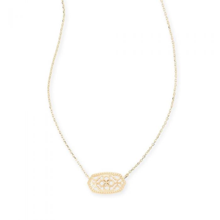 Kendra Scott Elisa Brie Pendant Necklace In Gold Plated Filigree
