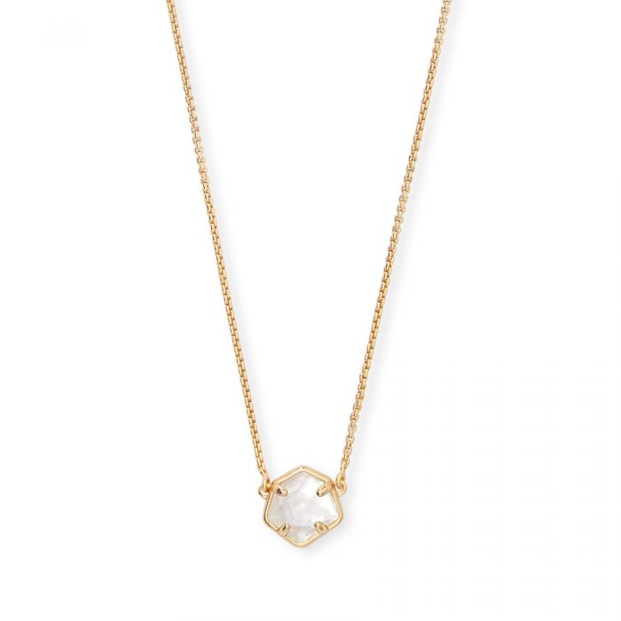 Kendra Scott Jaxon Necklace in Ivory Mother-of-Pearl, Gold-Plated ...
