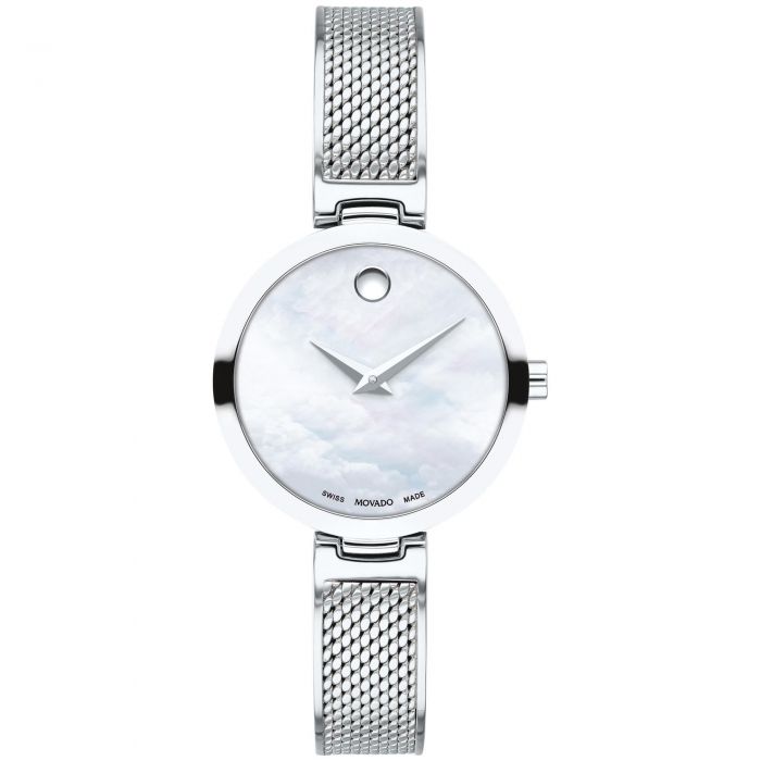 Ladies Movado Amika Mother Of Pearl Dial Stainless Steel Mesh
