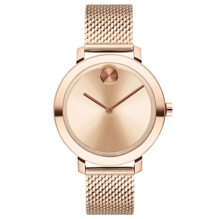 Ladies Movado Bold Evolution Pale Rose Gold Tone Stainless Steel